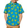 Arshiner Boys Polo Shirt Golf Stripe Short Sleeve Button Performance Sport Collared Shirts for Kids Size 4-12 Years(Yellow Ducks)