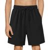 Arshiner Boys Swim Trunks Quick Dry Bathing Suit Boys Swim Shorts Stretch Swimsuit 6-14 Years(Black)