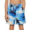 Arshiner Boys Swim Trunks Quick Dry Bathing Suit Boys Swim Shorts Stretch Swimsuit 6-14 Years(Palm Tree – Blue)