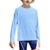 Boys UPF 50+ Rash Guard Swim Shirts Long Sleeve Quick Dry UV Sun Protection SPF Water Shirts for Boys and Girls(Blue)