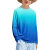 Boys UPF 50+ Rash Guard Swim Shirts Long Sleeve Quick Dry UV Sun Protection SPF Water Shirts for Boys and Girls(Gradient Ocean)