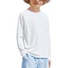 Boys UPF 50+ Rash Guard Swim Shirts Long Sleeve Quick Dry UV Sun Protection SPF Water Shirts for Boys and Girls(White)