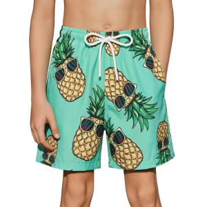 Arshiner Boys Swim Trunks Quick Dry Bathing Suit Boys Swim Shorts Stretch Swimsuit 6-14 Years(Pineapple)