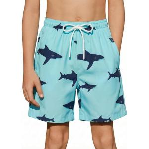 Arshiner Boys Swim Trunks Quick Dry Bathing Suit Boys Swim Shorts Stretch Swimsuit 6-14 Years(Shark – Green)
