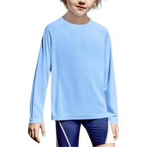 Boys UPF 50+ Rash Guard Swim Shirts Long Sleeve Quick Dry UV Sun Protection SPF Water Shirts for Boys and Girls(Blue)