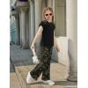 Arshiner Girls 2 Piece Outfits Summer Clothes Short Sleeve Crewneck Tops Wide Leg Pants Trendy Clothing Sets(Black-camouflage)