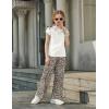 Arshiner Girls 2 Piece Outfits Summer Clothes Short Sleeve Crewneck Tops Wide Leg Pants Trendy Clothing Sets(White-leopard)