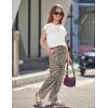 Arshiner Girls 2 Piece Outfits Summer Clothes Short Sleeve Crewneck Tops Wide Leg Pants Trendy Clothing Sets(White-leopard)