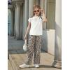Arshiner Girls 2 Piece Outfits Summer Clothes Short Sleeve Crewneck Tops Wide Leg Pants Trendy Clothing Sets(White-leopard)