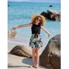 Arshiner Girl’s 2 Piece Outfits Tie Knot Tank Top and Paperbag Waist Pocketed Summer Short Sets(Black Hawaii Flower)