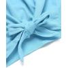 Arshiner Girl’s 2 Piece Outfits Tie Knot Tank Top and Paperbag Waist Pocketed Summer Short Sets(Blue Colorful Leaf)