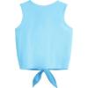 Arshiner Girl’s 2 Piece Outfits Tie Knot Tank Top and Paperbag Waist Pocketed Summer Short Sets(Blue Colorful Leaf)