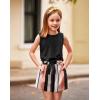 Arshiner Girl’s 2 Piece Outfits Tie Knot Tank Top and Paperbag Waist Pocketed Summer Short Sets(Color Striped)