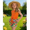 Arshiner Girl’s 2 Piece Outfits Tie Knot Tank Top and Paperbag Waist Pocketed Summer Short Sets(Orange)