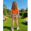 Arshiner Girl’s 2 Piece Outfits Tie Knot Tank Top and Paperbag Waist Pocketed Summer Short Sets(Orange)