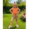 Arshiner Girl’s 2 Piece Outfits Tie Knot Tank Top and Paperbag Waist Pocketed Summer Short Sets(Orange)