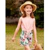 Arshiner Girl’s 2 Piece Outfits Tie Knot Tank Top and Paperbag Waist Pocketed Summer Short Sets(Pink Flower)