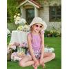 Arshiner Girl’s 2 Piece Outfits Tie Knot Tank Top and Paperbag Waist Pocketed Summer Short Sets(Purple Butterfly)