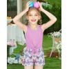 Arshiner Girl’s 2 Piece Outfits Tie Knot Tank Top and Paperbag Waist Pocketed Summer Short Sets(Purple Butterfly)