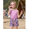 Arshiner Girl’s 2 Piece Outfits Tie Knot Tank Top and Paperbag Waist Pocketed Summer Short Sets(Purple Flower)