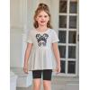 Arshiner Girls Summer Outfits Short Sleeve Ruffle Hem Top and Biker Shorts Set Girl Clothes 4-15 Years(Black/White)