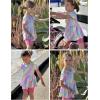 Arshiner Girls Summer Outfits Short Sleeve Ruffle Hem Top and Biker Shorts Set Girl Clothes 4-15 Years(Rainbow Leopard)