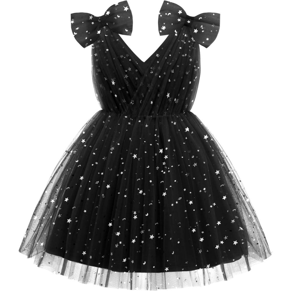 image:imageArshiner Tutu Tulle Dress for Toddler Girls Bowknot Sleeveless Flower Birthday Princess Party Summer DressesBlack
