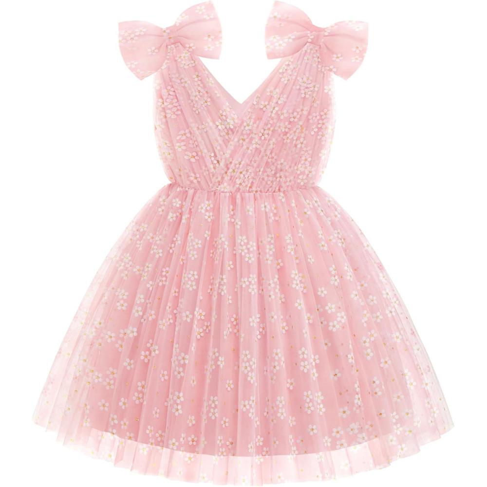 image:imageArshiner Tutu Tulle Dress for Toddler Girls Bowknot Sleeveless Flower Birthday Princess Party Summer DressesPink Daisy