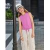 Arshiner 2 Pack Girls Tank Tops Summer Tie Knot Ribbed Knit Sleeveless Crewneck Casual Shirts(Black/Hot Pink)