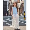 Arshiner 2 Pack Girls Tank Tops Summer Tie Knot Ribbed Knit Sleeveless Crewneck Casual Shirts(Light Blue/White)