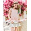 Arshiner 2 Pack Girls Tank Tops Summer Tie Knot Ribbed Knit Sleeveless Crewneck Casual Shirts(Light Pink/White)