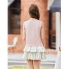Arshiner 2 Pack Girls Tank Tops Summer Tie Knot Ribbed Knit Sleeveless Crewneck Casual Shirts(Light Pink/White)