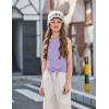 Arshiner 2 Pack Girls Tank Tops Summer Tie Knot Ribbed Knit Sleeveless Crewneck Casual Shirts(Purple/Light Pink)