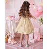 Arshiner Flower Girl Dress A-Line Formal Lace Party Dresses for Wedding Communion Princess Holiday Sundress with Belt(Ivory)