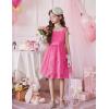 Arshiner Flower Girl Dress A-Line Formal Lace Party Dresses for Wedding Communion Princess Holiday Sundress with Belt(Peach Pink)