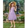 Arshiner Flower Girl Dress A-Line Formal Lace Party Dresses for Wedding Communion Princess Holiday Sundress with Belt(Purple)