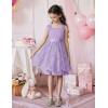 Arshiner Flower Girl Dress A-Line Formal Lace Party Dresses for Wedding Communion Princess Holiday Sundress with Belt(Purple)