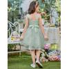 Arshiner Flower Girl Dress A-Line Formal Lace Party Dresses for Wedding Communion Princess Holiday Sundress with Belt(Sage)