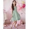 Arshiner Flower Girl Dress A-Line Formal Lace Party Dresses for Wedding Communion Princess Holiday Sundress with Belt(Sage)