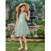 Arshiner Flower Girl Dress A-Line Formal Lace Party Dresses for Wedding Communion Princess Holiday Sundress with Belt(Sage)