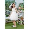 Arshiner Flower Girl Dress A-Line Formal Lace Party Dresses for Wedding Communion Princess Holiday Sundress with Belt(White)