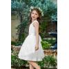 Arshiner Flower Girl Dress A-Line Formal Lace Party Dresses for Wedding Communion Princess Holiday Sundress with Belt(White)
