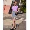 Arshiner Girls 2 Piece Outfit Summer Drop Shoulder Batwing Sleeve Tops and Paperbag Waist Shorts Set Cute Clothing Size 6-14(Purple-camouflage)