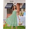 Arshiner Girls Cami Summer Dress Casual Sleeveless Sundress with Pockets for 5-14 Y(Light Green)