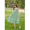 Arshiner Girls Cami Summer Dress Casual Sleeveless Sundress with Pockets for 5-14 Y(Light Green)