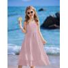 Arshiner Girls Cami Summer Dress Casual Sleeveless Sundress with Pockets for 5-14 Y(Pink)