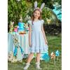 Arshiner Girls Dress Tween Boho Flutter Sleeve Tiered A Line Summer Dresses with Pockets(Blue)