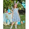 Arshiner Girls Dress Tween Boho Flutter Sleeve Tiered A Line Summer Dresses with Pockets(Blue White Flower)