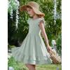 Arshiner Girls Dress Tween Boho Flutter Sleeve Tiered A Line Summer Dresses with Pockets(Light Green)