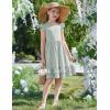 Arshiner Girls Dress Tween Boho Flutter Sleeve Tiered A Line Summer Dresses with Pockets(Light Green)